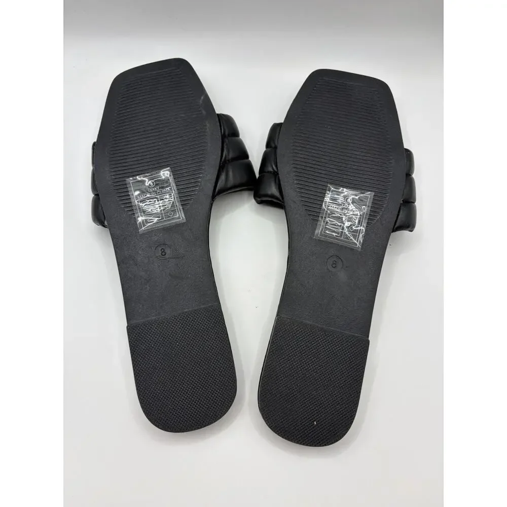 Nichole Miller Women’s Size 8 Black Padded Slide Sandals NWT Square Toe Resort